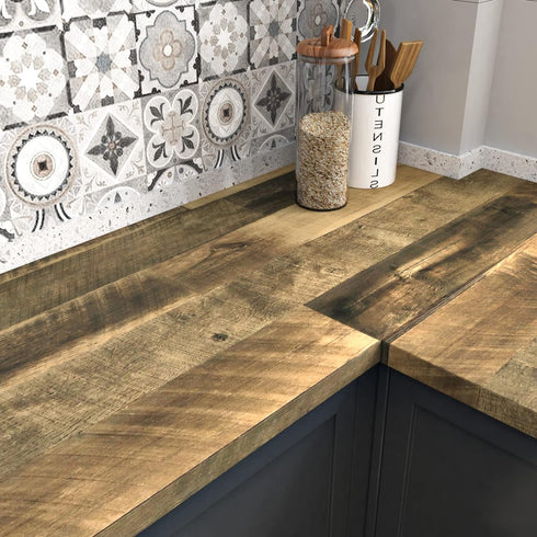 WESTICK Brown Wood Wallpaper Peel and Stick Wood Contact paper for Cabinets Countertops Waterproof Wooden Wall Paper Decorative Vinyl Countertop W...